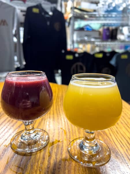 Two glasses of beer from Mortalis Brewing in Avon, NY