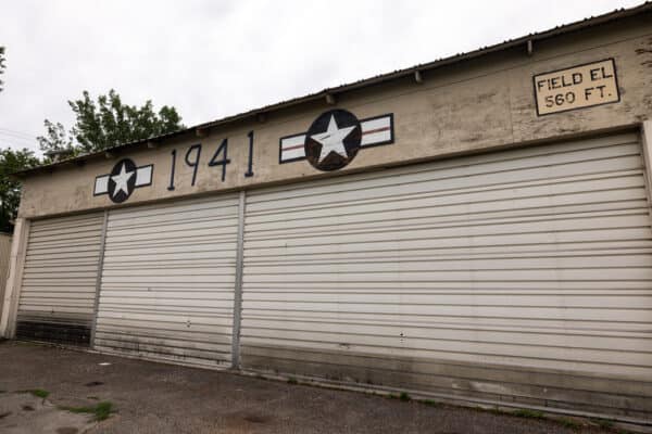 Exterior of a hangar at the National Warplane Museum near Rochester NY