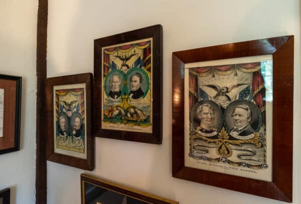 Political posters feature Millard Fillmore at this home in East Aurora NY