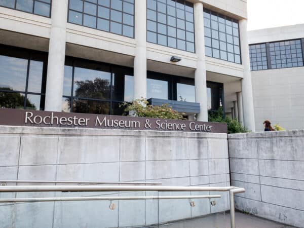 The entrance to the Rochester Museum and Science Center in Rochester NY