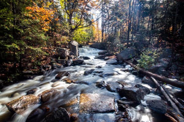 Looking upstream at Whiskey Brook Falls in Hamilton County NY