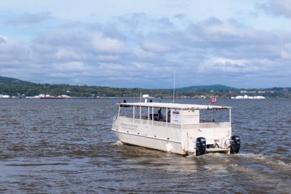 Bannerman Castle boat on the Hudson River