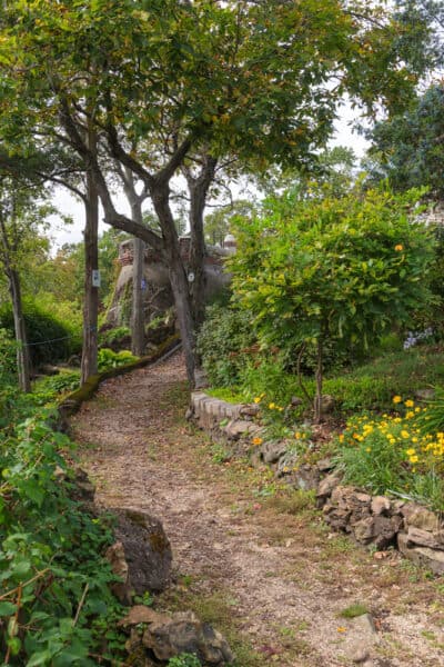 Garden-lined path on Pollepel Island near Newburgh New York