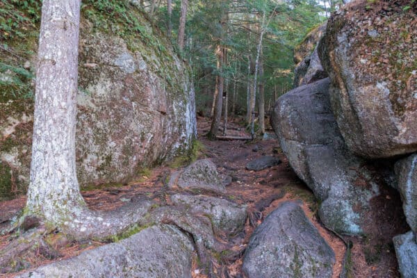 Giant boulders along the Ausable River in the Adirondacks
