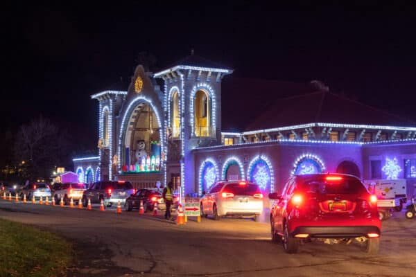 Washington Park Playhouse decorated during Capital Holiday Lights in Albany New York