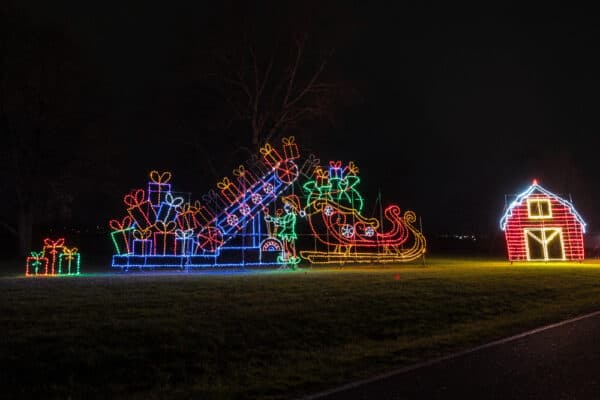 Santa lights at Lights on the Lake in Syracuse New York