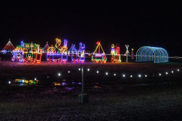 Train display at Twinkle Town at Bradley Farms in Elmira New York