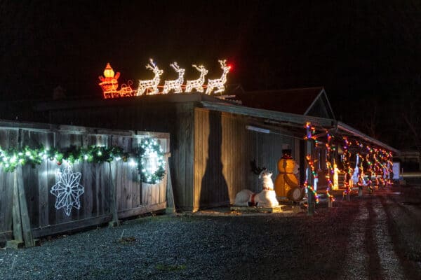 Farm store at Bradley Farms in Elmira NY decorated for Twinkle Town