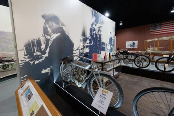 Antique Curtiss Motorcylcle at the Glenn H Curtiss Museum in Hammondsport New York
