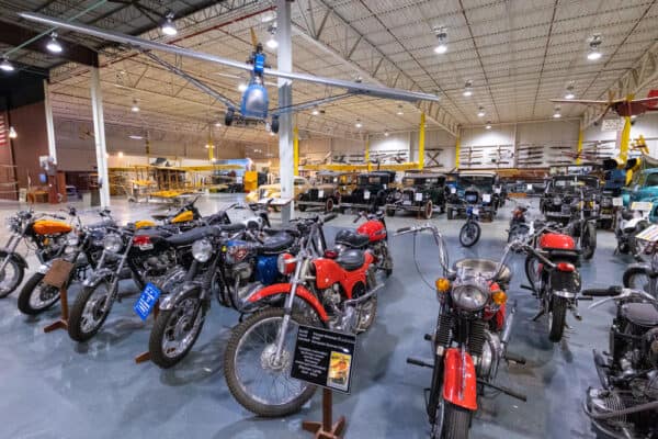 Motorcycles and airplanes at the Curtiss Museum in Hammondsport New York