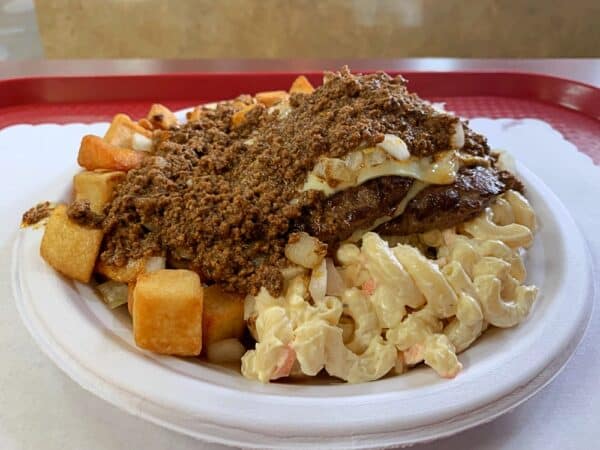 A Garbage Plate from Nick Tahou Hots in Rocehster NY