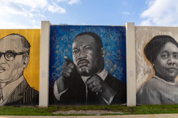 Martin Luther King, Jr.'s portrait on the Freedom Wall in Buffalo NY