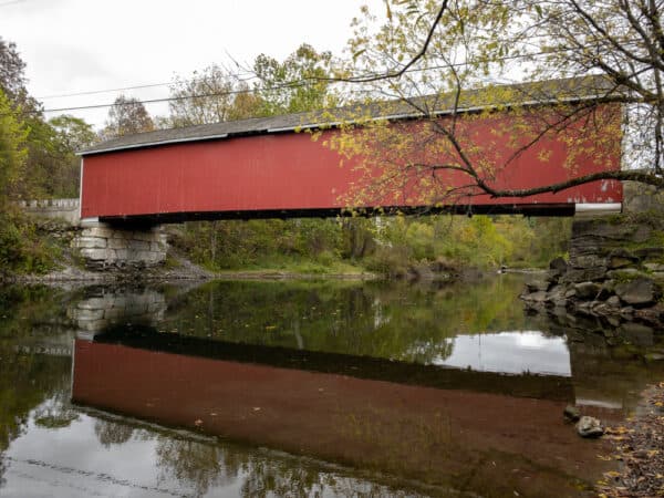 Side view of Rexleigh Covered Bridge near Salem, NY