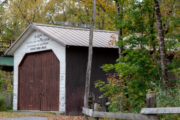 Entrance to Sushan Covered Bridge in Washington County New York