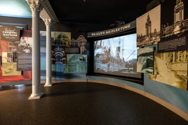 Museum displays inside the Theodore Roosevelt Inaugural Site in Buffalo NY