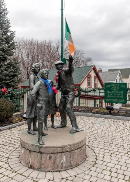 Statue in Tipperary Hill Heritage Memorial in Syracuse New York