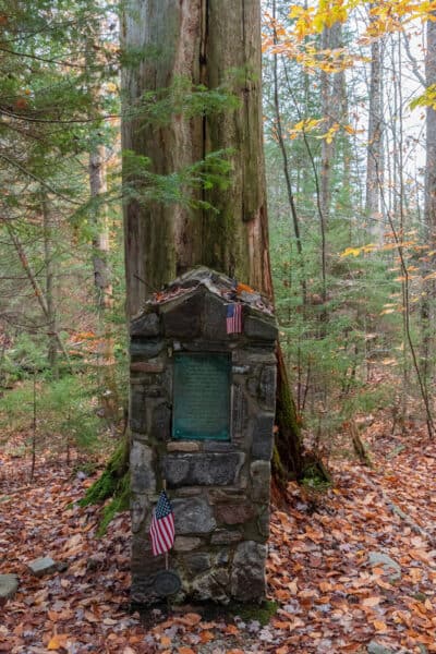 Memorial at the Cathedral Pines Trail near Seventh Lake in New York