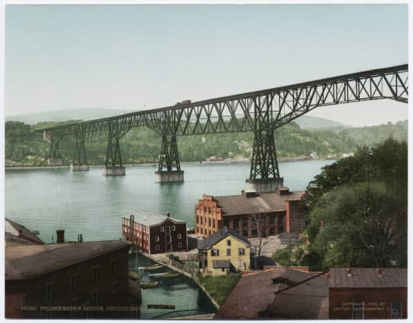 Historic postcard of the Walkway Over the Hudson in Poughkeepsie New York