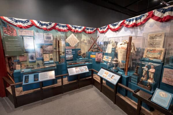 Early baseball history displays at the National Baseball Hall of Fame in Cooperstown NY