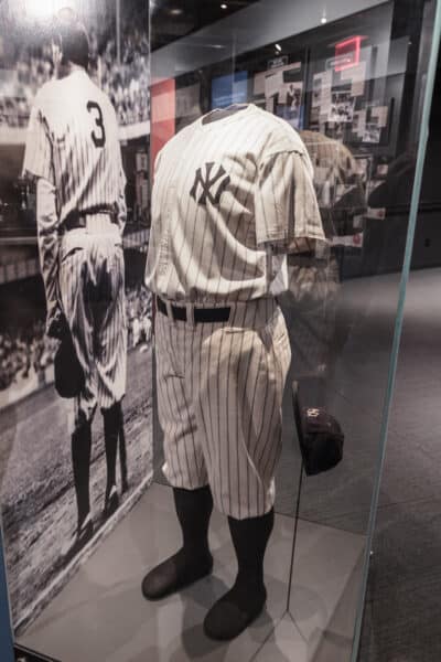Babe Ruth uniform at the National Baseball Hall of Fame in Cooperstown New York