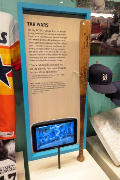 George Brett Pine Tar Bat at the Baseball Hall of Fame in Cooperstown NY