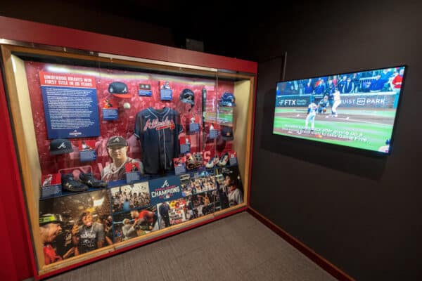 Atlanta Braves World Series display at the National Baseball Hall of Fame in Cooperstown NY
