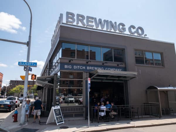 The exterior of Big Ditch Brewing's taproom in downtown Buffalo NY