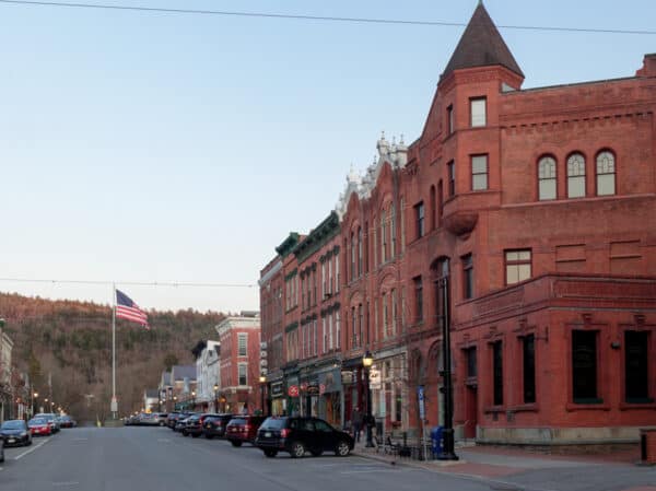 Downtown Cooperstown, New York on a quiet evening.