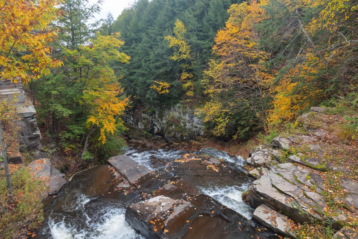 Hiking to Rensselaerville Falls in Huyck Preserve in Albany County