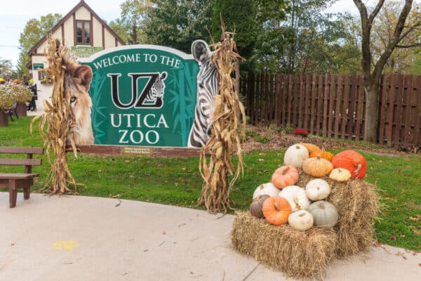 The entrance to the Utica Zoo in Utica New York