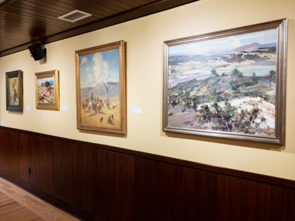 Paintings in a hallway at the Rockwell Museum in Corning NY