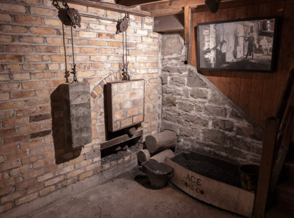 Furnace display inside the Salt Museum in Liverpool New York