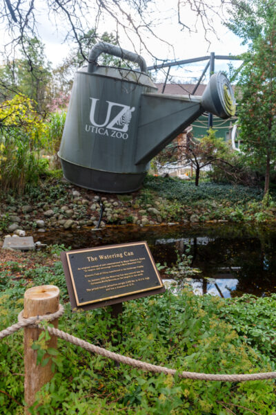 The world's largest watering can at the Utica Zoo in New York