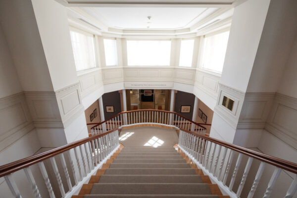 Light filled staircase in the Fenimore Art Museum in Cooperstown New York