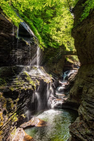 Rainbow Falls in Watkins Glen State Park in New York