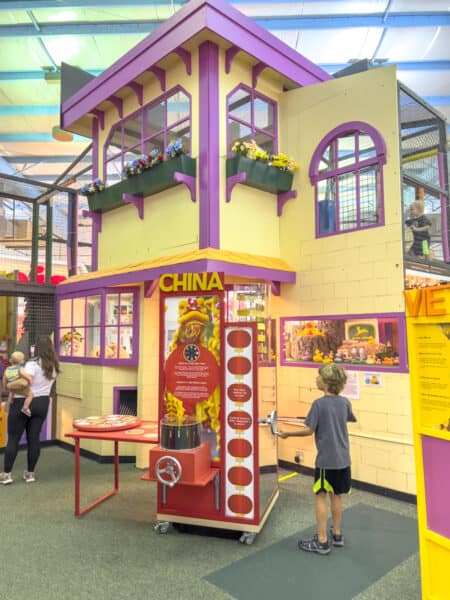 A boy playing inside the Discovery Center of the Southern Tier in Binghamton NY