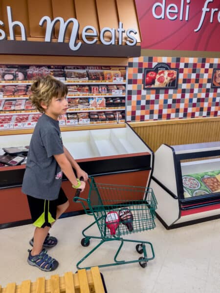 Boy shopping at the Weis in the Discovery Center of the Southern Tier in Binghamton New York
