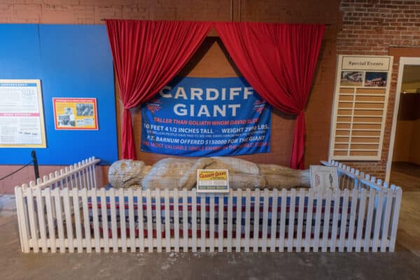 The Cardiff Giant on display at the Farmers' Museum in Cooperstown NY