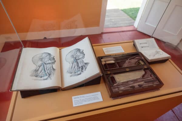 Antique Medical tools on display in the Historic Village at the Farmers' Museum in Upstate New York