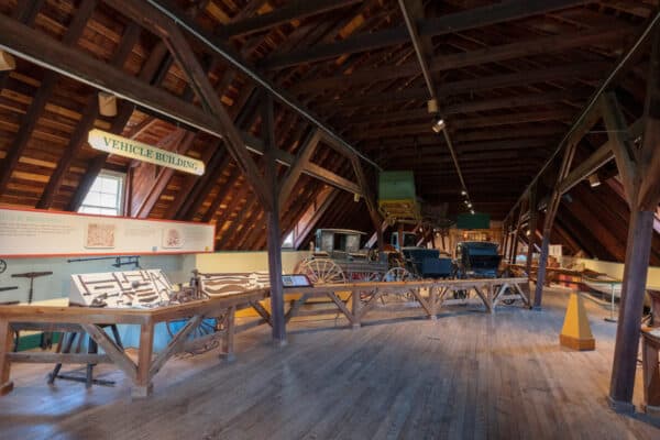 Antique tools in the Stone Barn at the Farmers Museum in Cooperstown New York