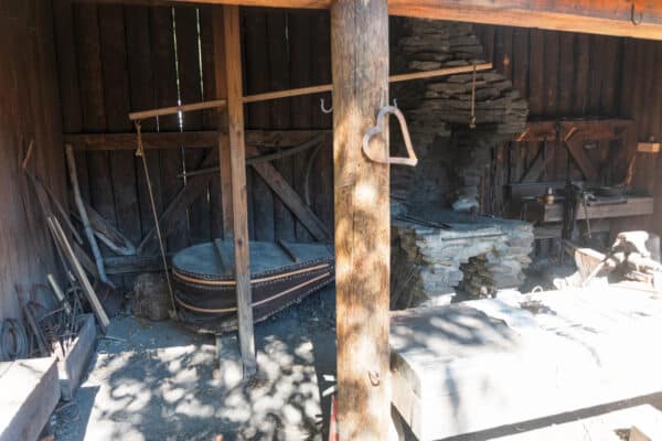 Blacksmith tools within Fort Delaware in Narrowsburg NY