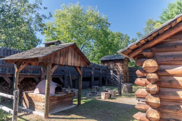 Buildings inside of the Fort Delaware Museum in Narrowsburg NY