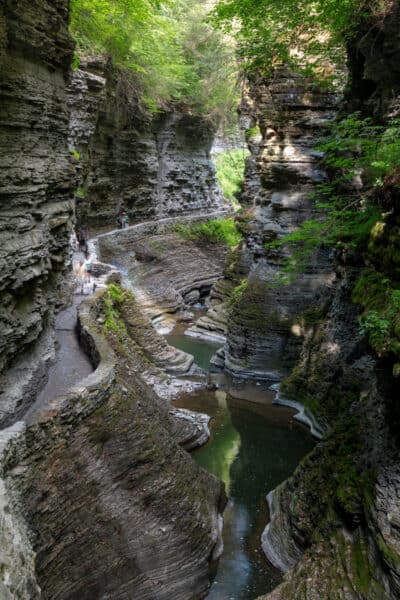 Deep inside the gorge in Watkins Glen State Park in Schuyler County NY