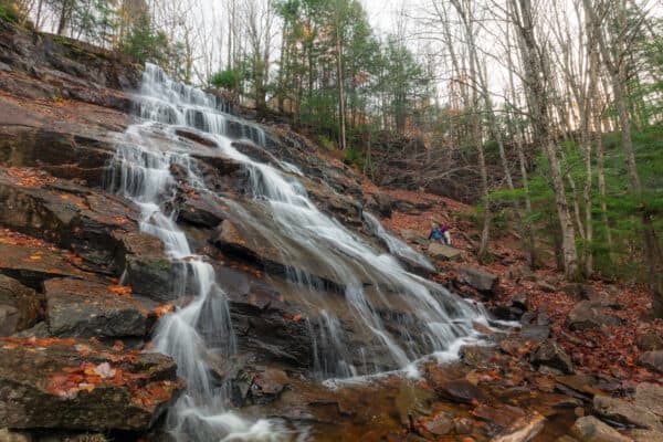 A close look at Death Brook Falls from near the base of the waterfall.