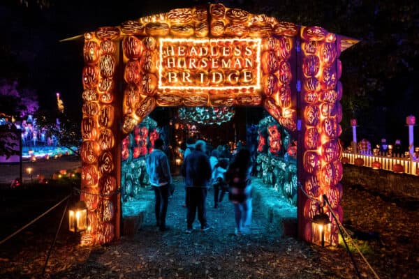 Pumpkin Covered Bridge at the Great Jack O'Lantern Blaze in Westchester County NY