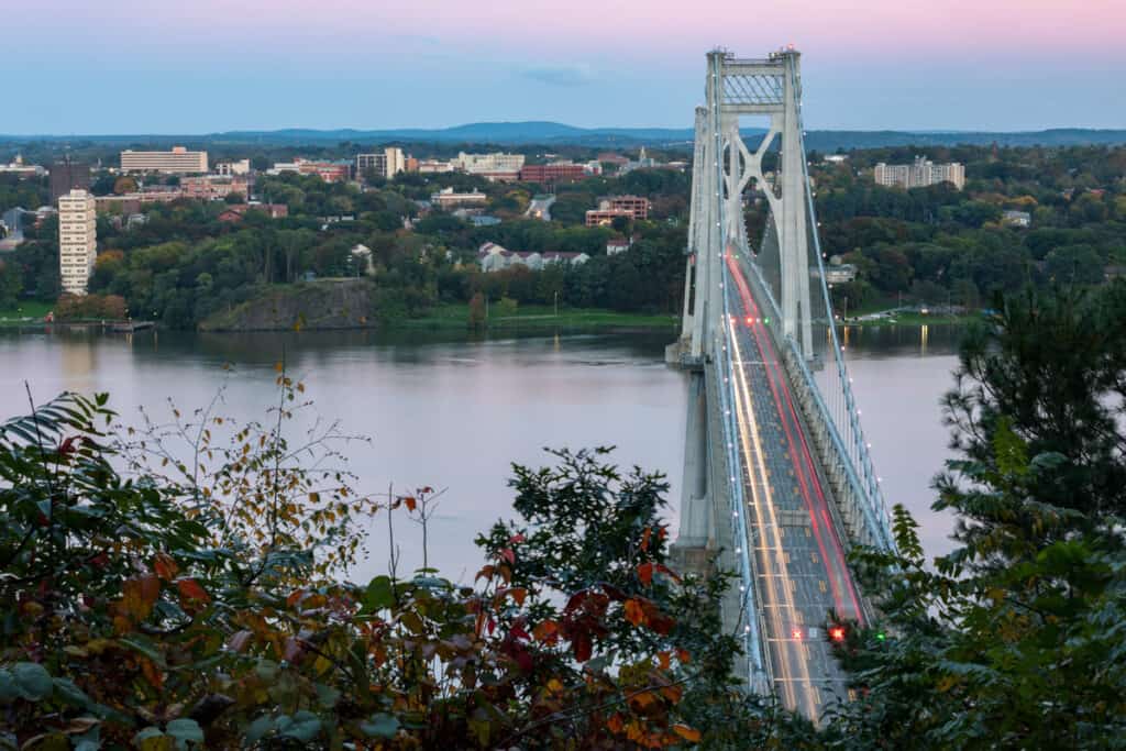 The Mid Hudson Bridge from Fanny Reese State Park in New York