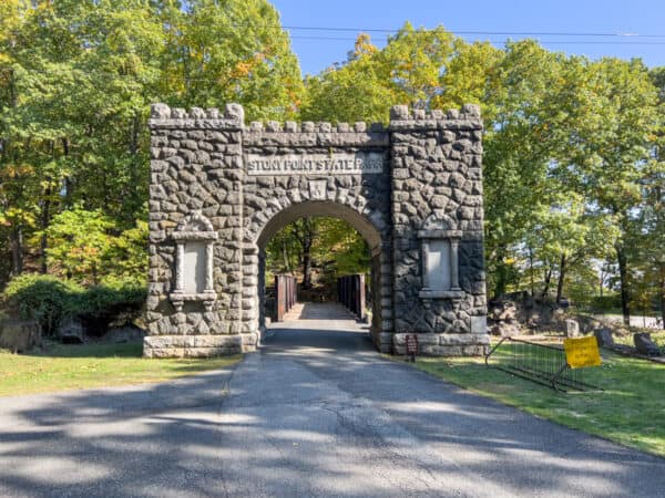 The entrance gate to Stony Point Battlefield in the Hudson Valley of New York