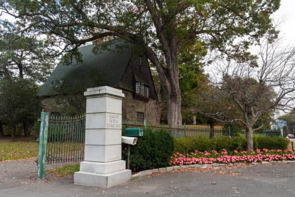 The entrance to Albany Rural Cemetery in Menands New York