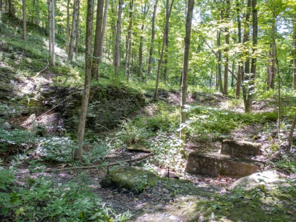The ruins of a mill near Catlin Mill Creek in Montour Falls NY