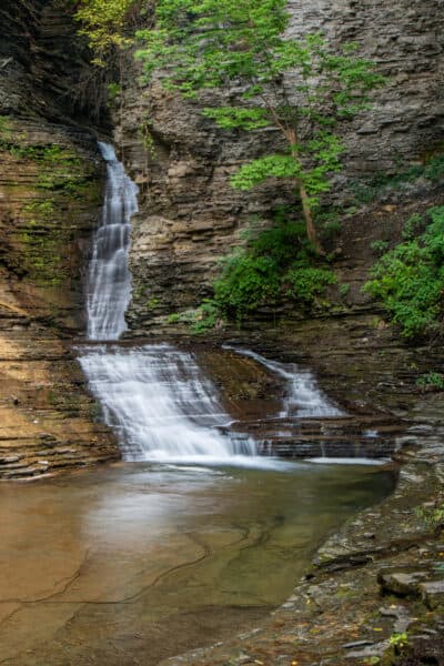 The two drops of Deckertown Falls near Watkins Glen New York